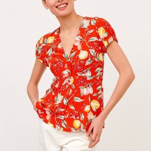 Comptoir Des Cotonniers ~ Women In Bloom Cropped Citrus Blouse size XS